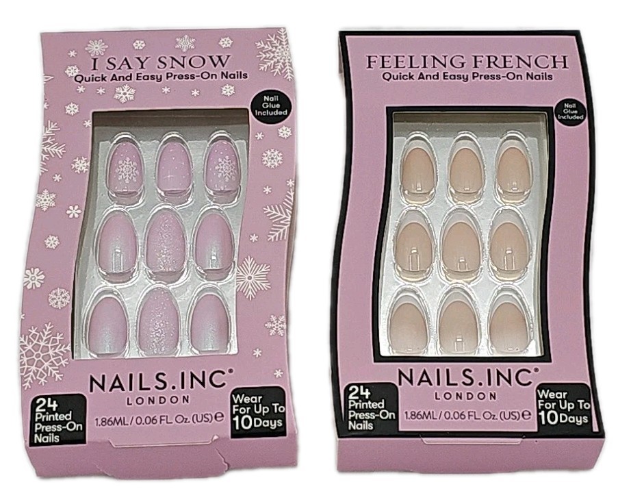 Nails.Inc London • I Say Snow & Feeling French • Quick & Easy Press-On Nails [P]