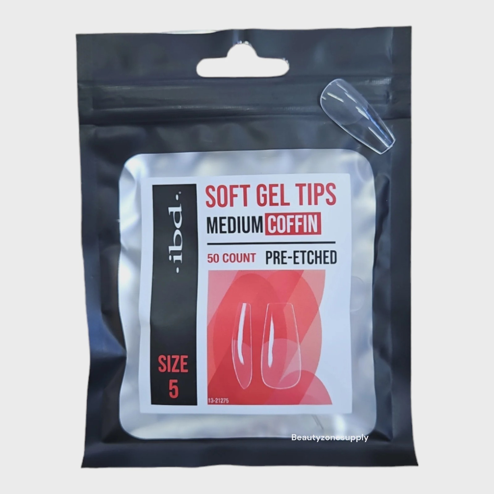 ibd Soft Gel Tips Refill Medium Coffin #5 (50ct) (3 Pack)