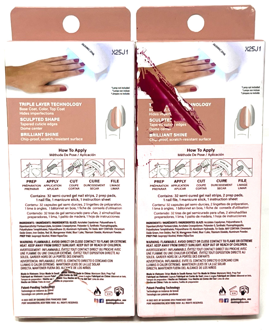 (2) Dashing Diva Glaze LED Semi-Cured Gel Sealed GAM172 – Velvet Blush