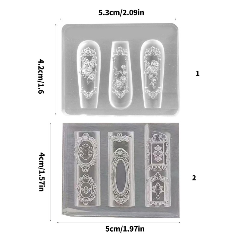 Flexible Nail Stamping Mold Rose Window Manicure Mould for Nail Art Enthusiasts
