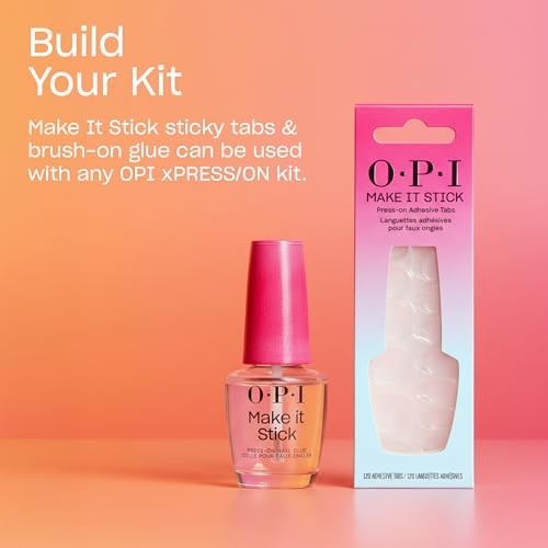 OPI Nail Adhesive Glue & Press-On Tabs, 120 Count | Up to 14 Days Wear | Vegan