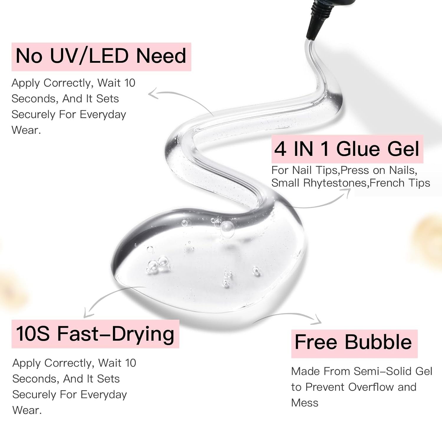 Curvlife Super Strng Nail Glue 15g for Press On Nails – Quick Drying, Semi Soli