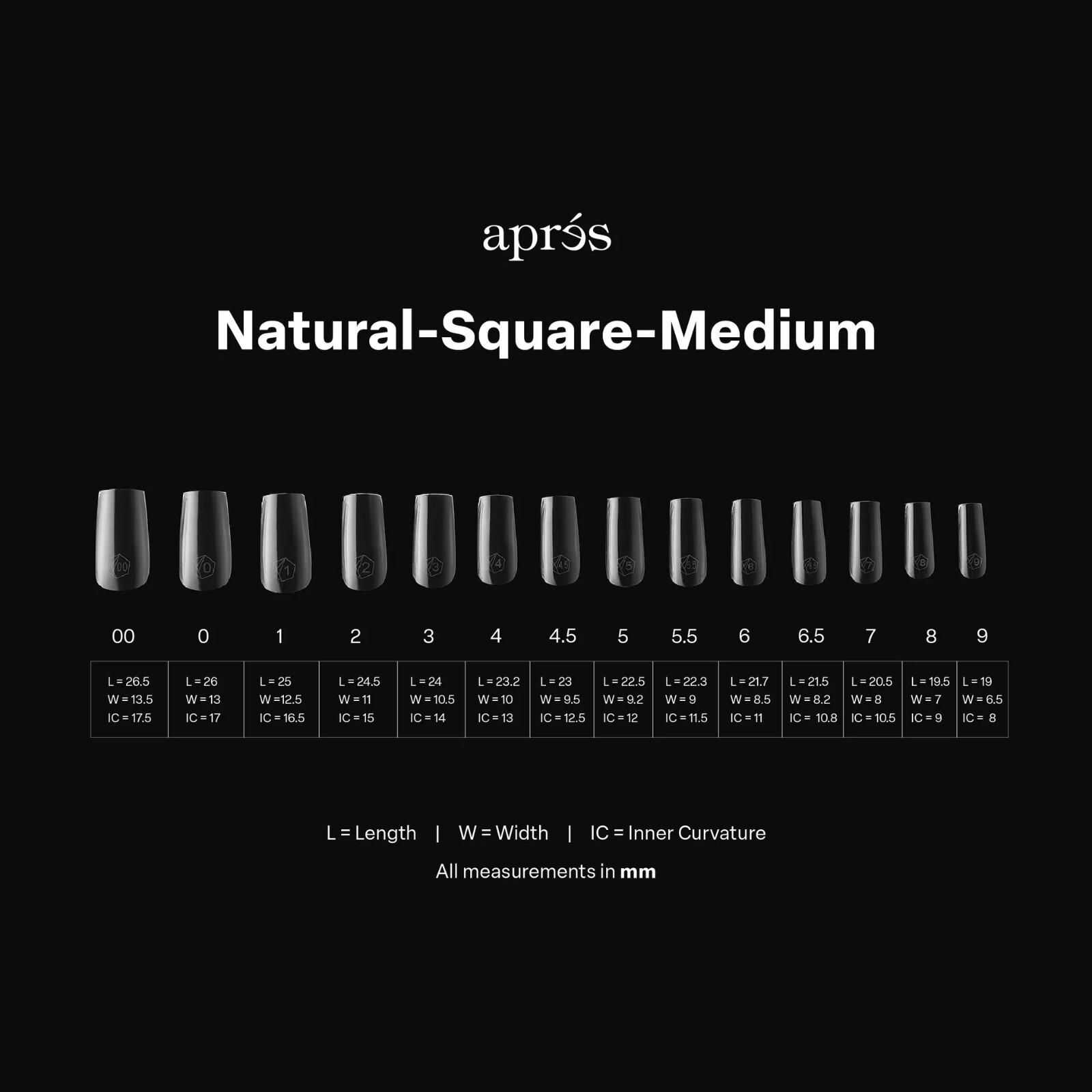 Apres Gel-X Natural Square Medium (Box of 600 Tips)