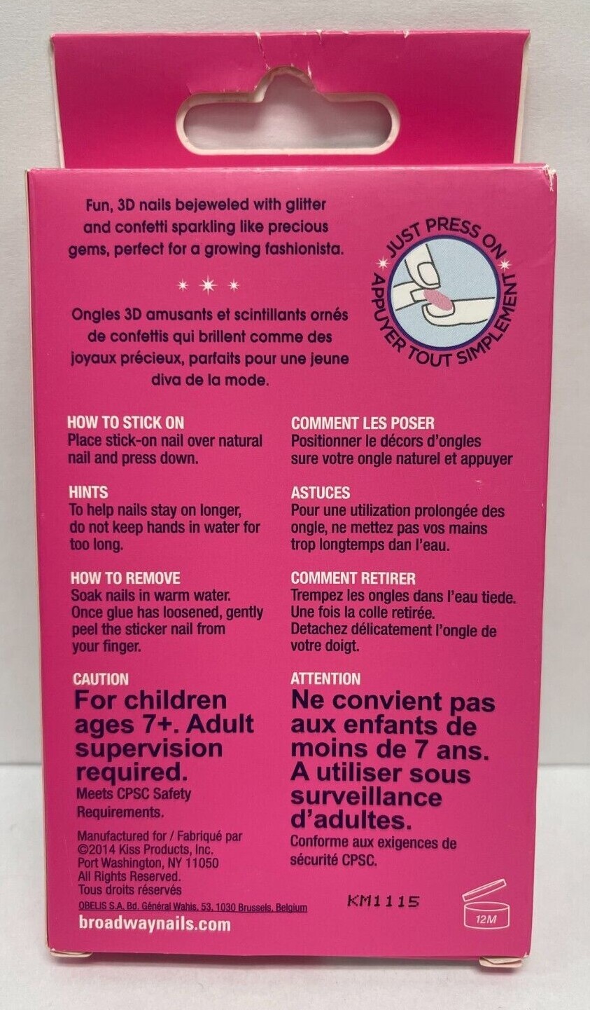 Broadway Nails Little Diva Gel Candy Nails for Girls, Press-on Nails – 20 CT