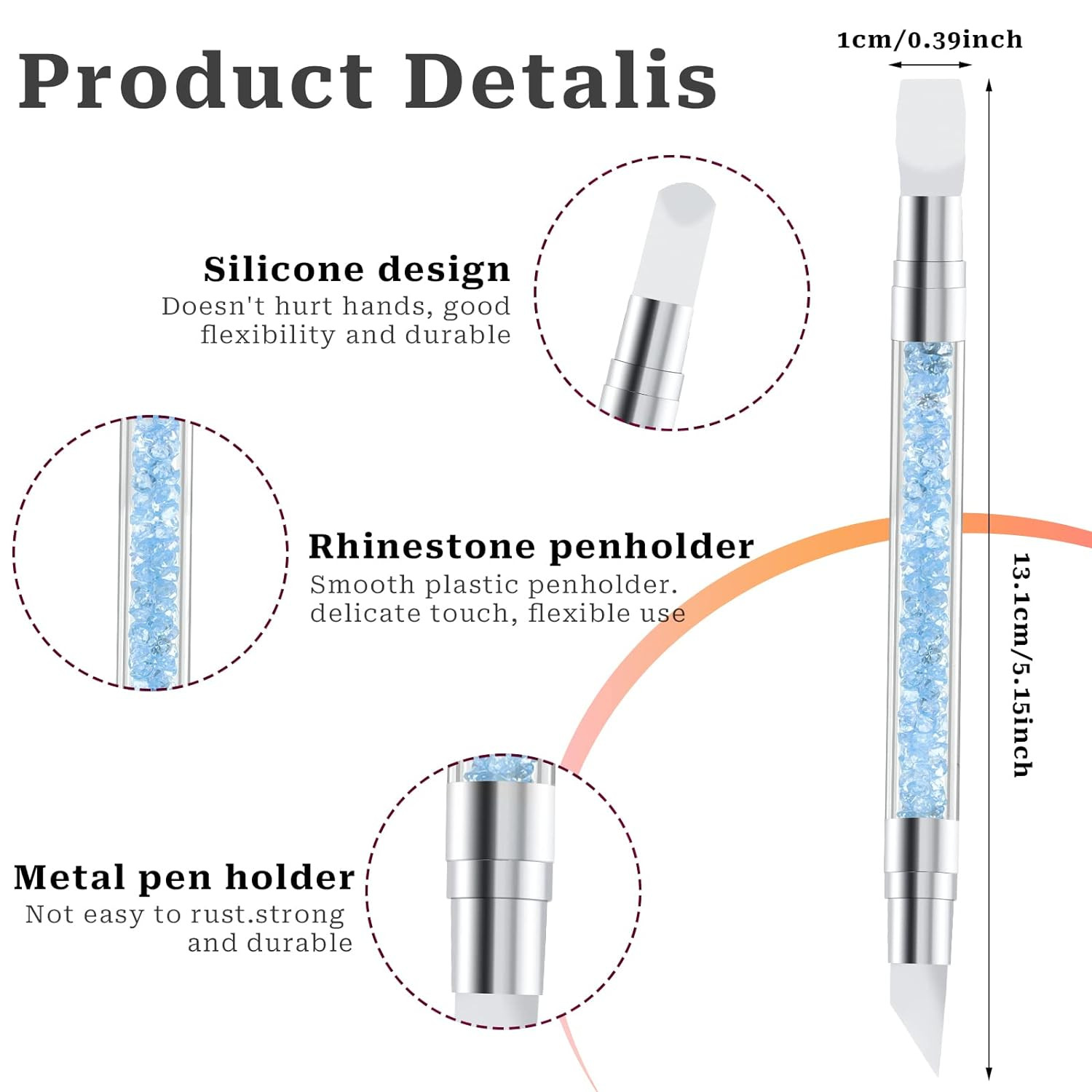 Nail Art Silicone Sculpture Pen Set Dual Ended Carving Shaping Nail Tools Brush