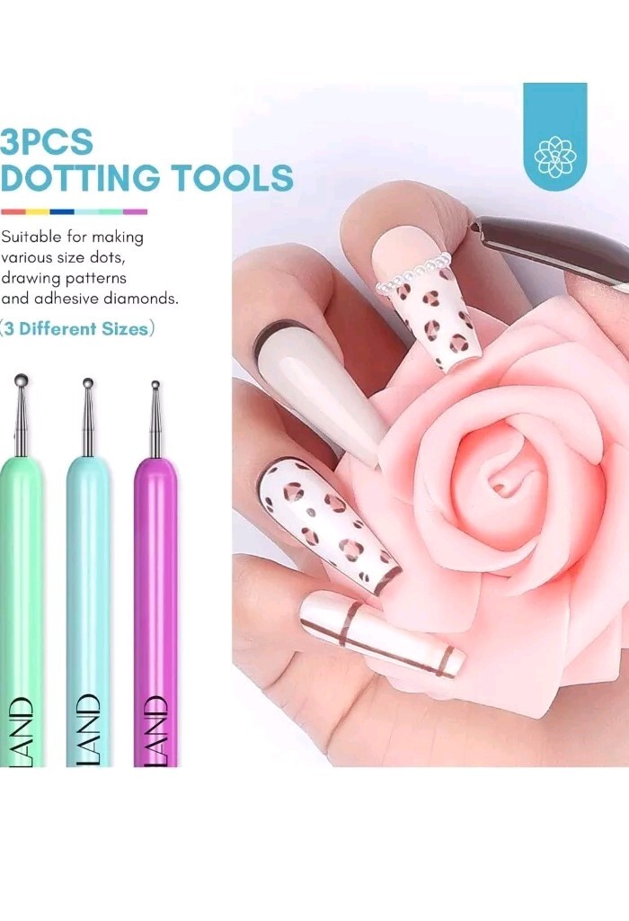 SAVILAND 6PCS Nail Art Brushes Set – Multifunctional Nail Brushes for Nail Ar…