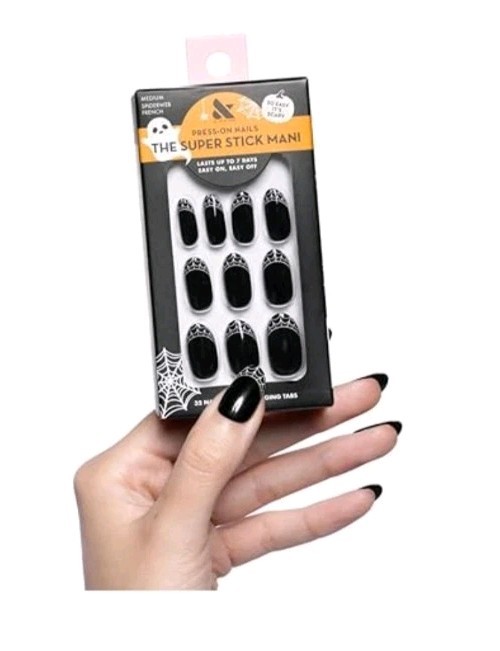 Olive & June Medium Oval PressOn Tabs Nails Spiderweb Non Toxic Fake Nails Girls