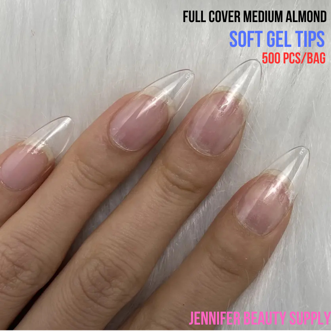 500 pcs Nail Tips GEL Extensions Full Cover ALMOND | COFFIN | ALMOND SOFT GEL