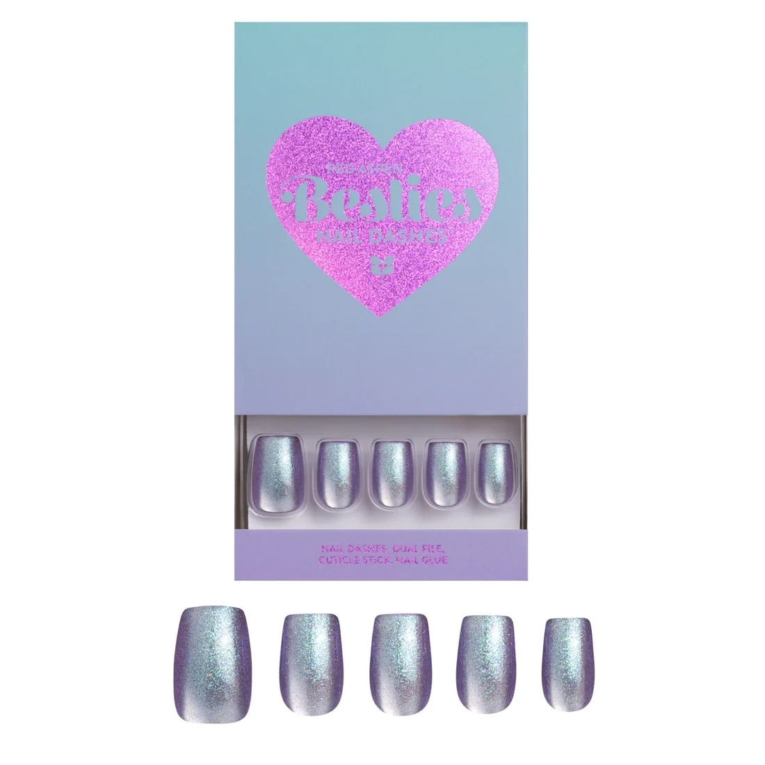 Red Aspen Press On Nails-Sparkle & Shine Bestie, McKenna Short Coffin