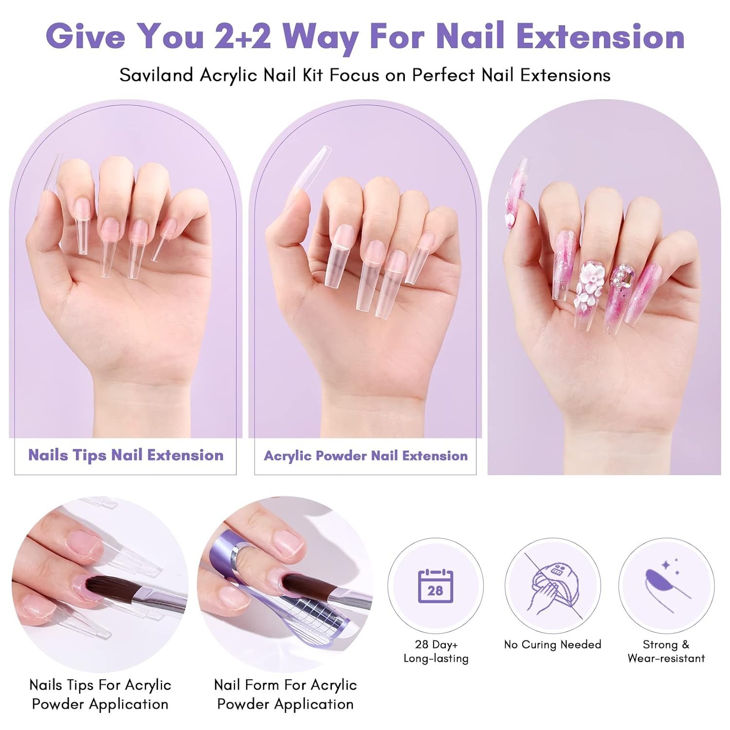 Professional Acrylic Nail Kit with Drill: 3 Powder Colors & Essential Tools