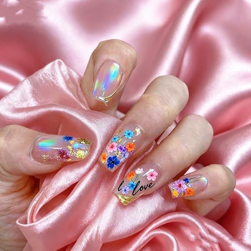 Flower Nail Stickers for Nail Art, Flowers Nail Decals 3D Self-Adhesive Style7