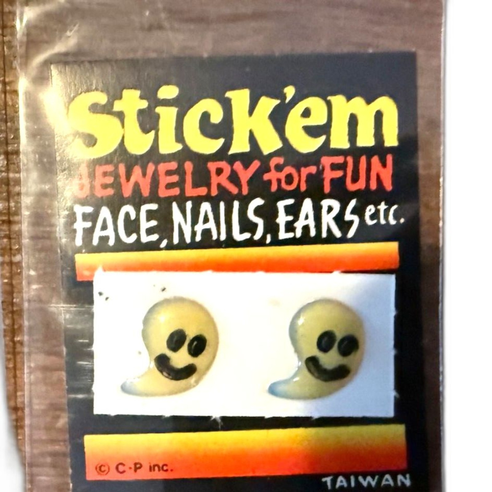 2 Vintage 1980s Stick ‘Em Halloween Jewelry Fun Stick On, 1 of each