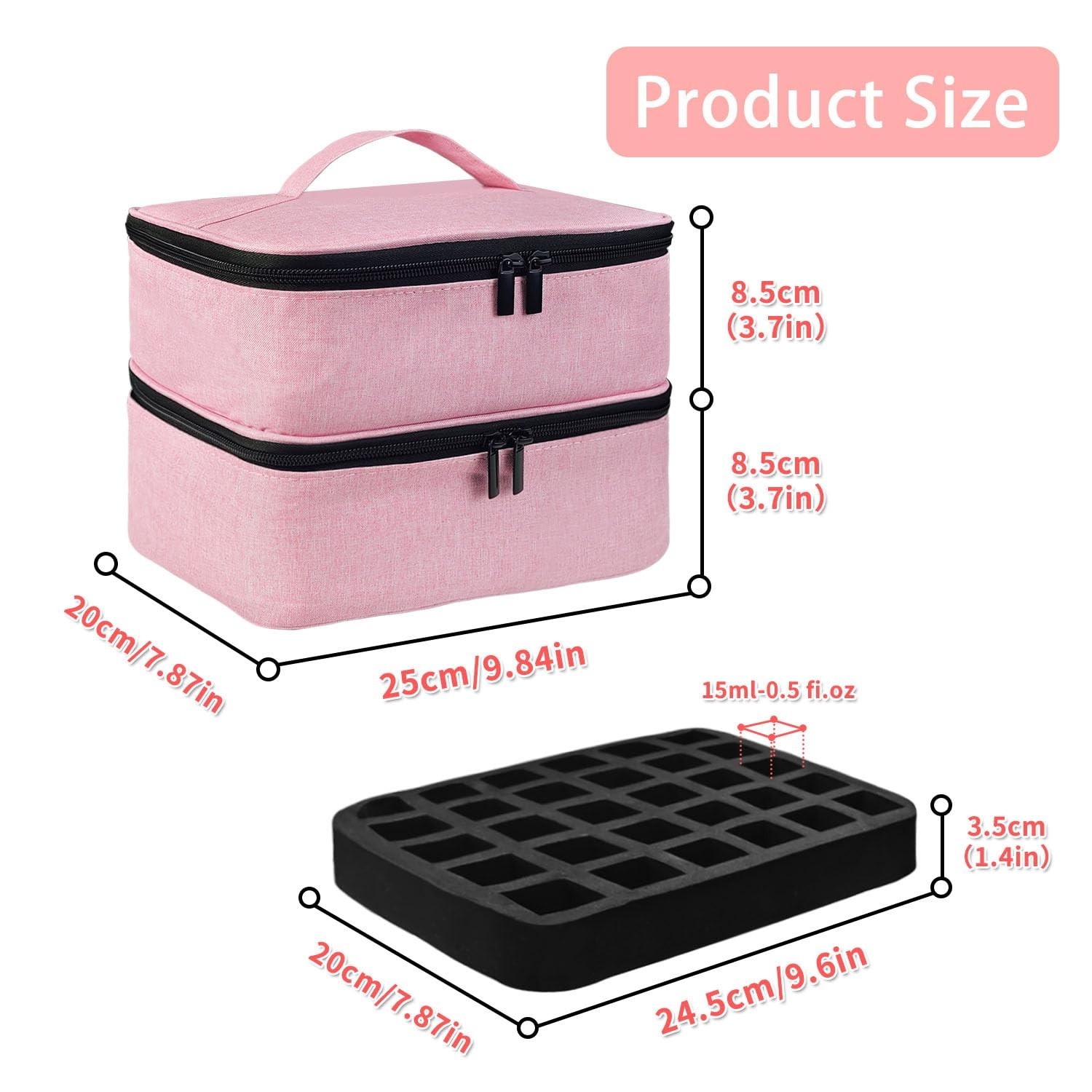 Nail Polish Storage Bag, Nail Lamp Case Nail Polish Carrying Case Holds 30 Bo…