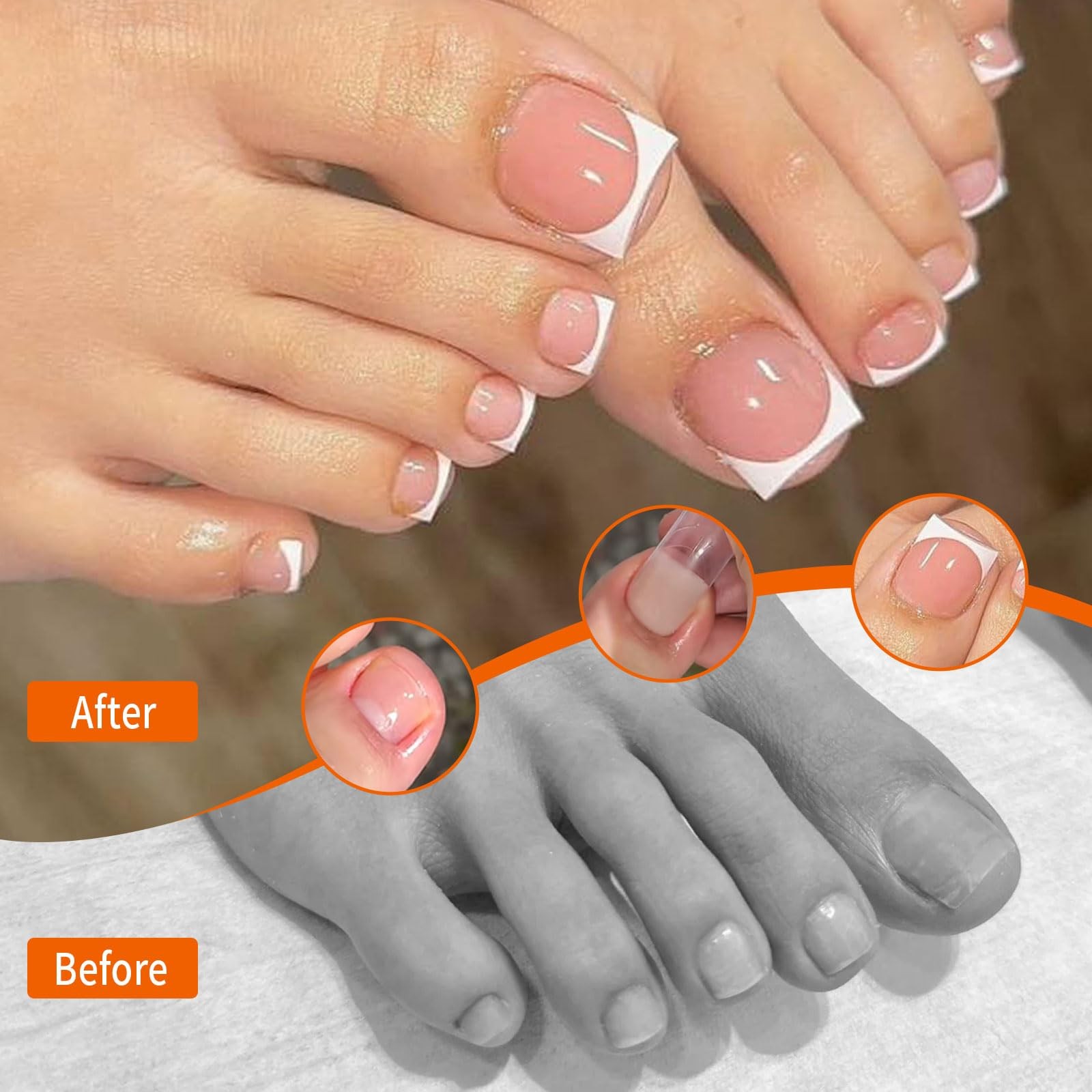 Toe Dual Forms for Poly Gel 150PCS French Nail Forms for Toes 15 Sizes Clear …