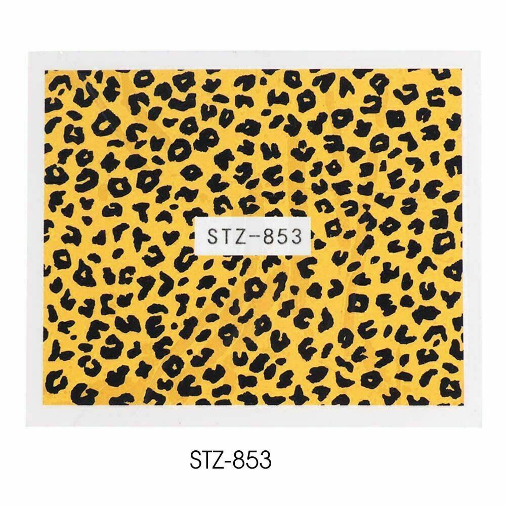 11 Sheets Nail Art Water Decal Stickers Transfer Brown Leopard Animal Print NS28