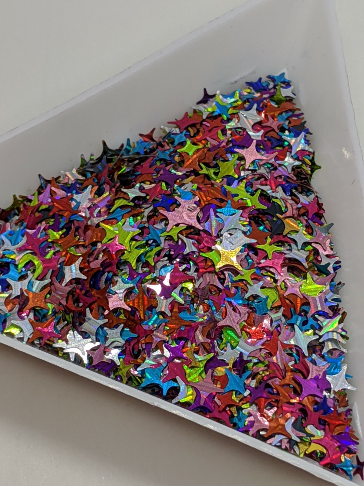 Holographic Mixed Col 4 point Stars/Lens-Flare Nail Art Embellishment UK Seller