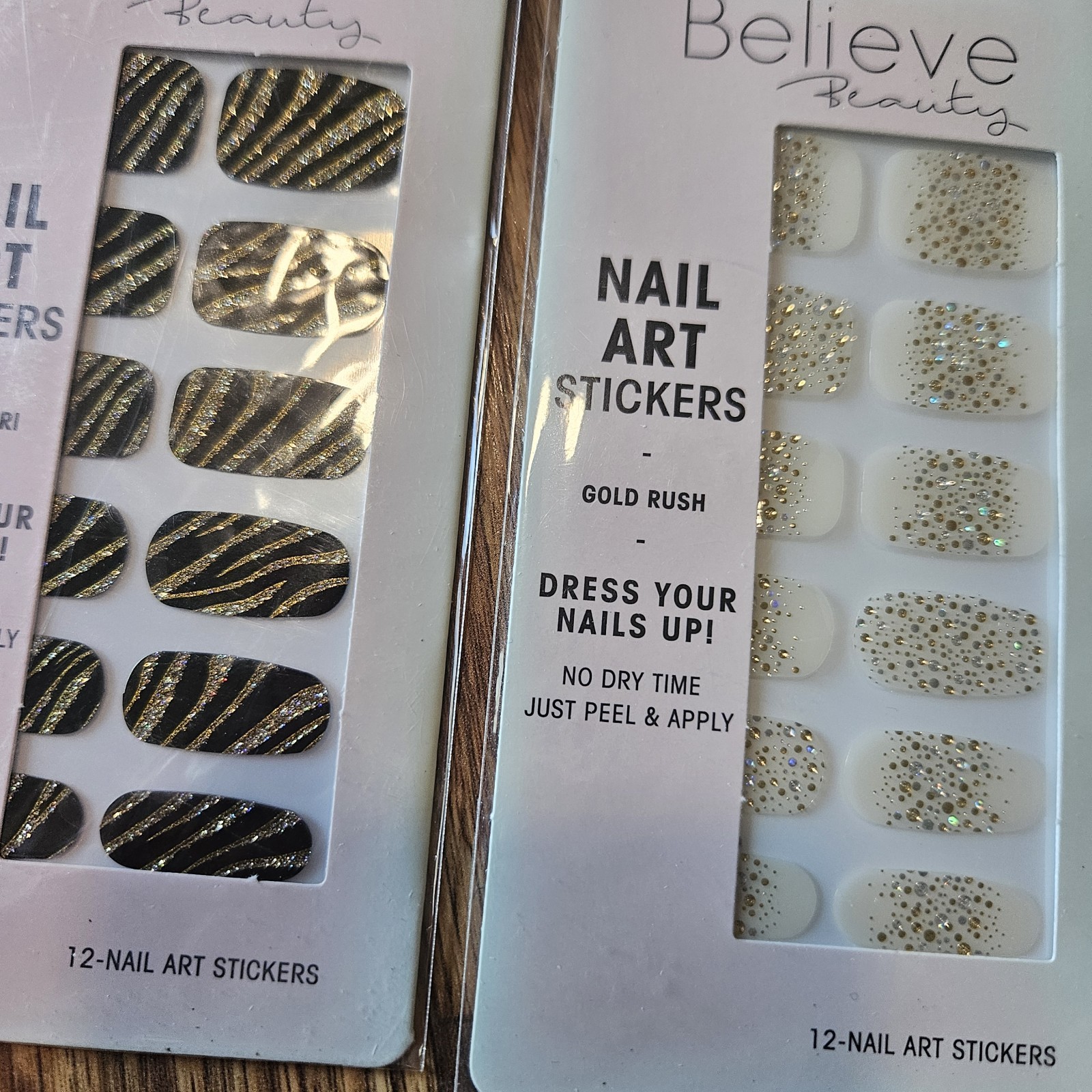 Nail Art Stickers Lot 13 New Glitter Zebra Floral Leopad Tie Dye Believe Beauty