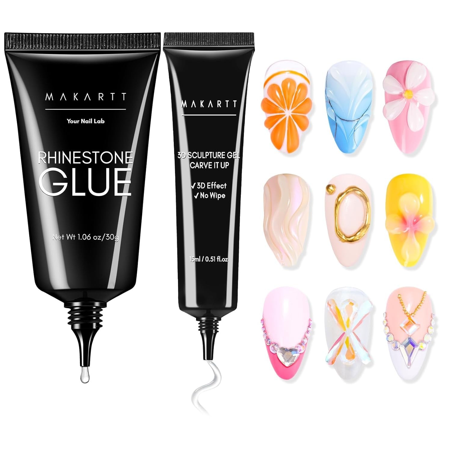 Easy-to-Use Nail Rhinestone Glue & 3D Gel – Perfect for Nail Lovers & Beginners