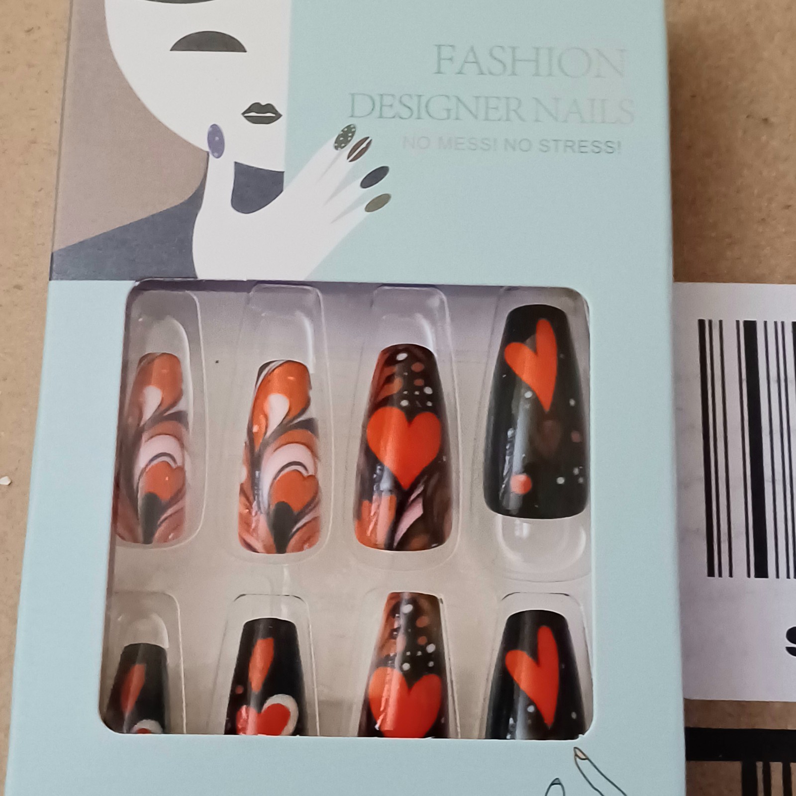 Fashion Press-On Nails Multicolor 3D Full Cover Almond Shape Animal Floral Star