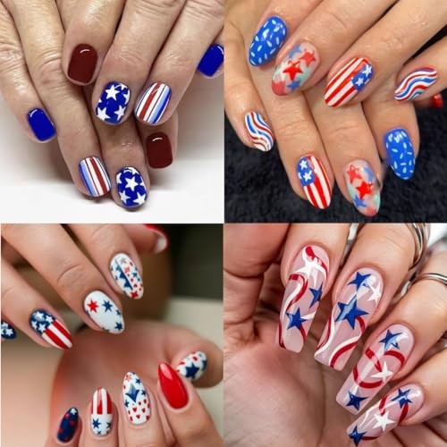 6Sheet 4th of July Star Nail Stickers Self-Adhesive Nail star nail decals-7