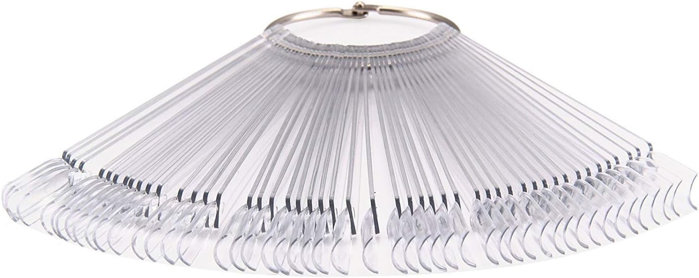 Professional 50-Pack Nail Art Sticks – Clear Fan Display for Practicing Designs