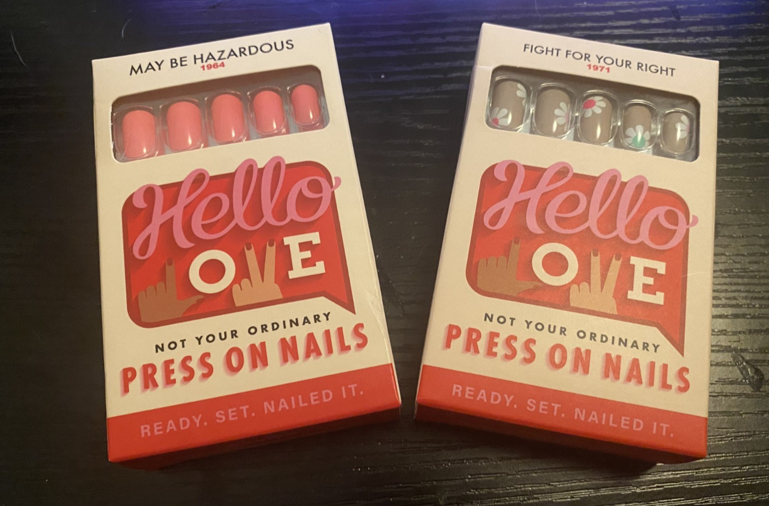2x Hello Love Nails “Fight for your Right” 1971 AND “May Be Hazardous” 1964