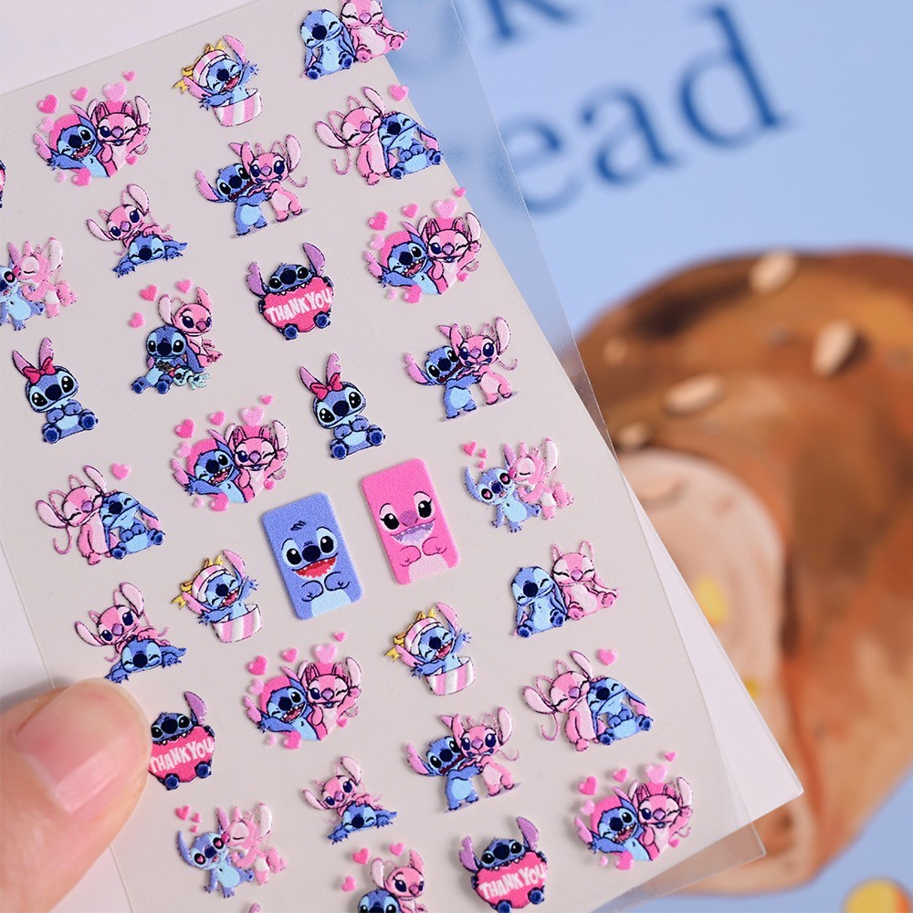 Two Sheets 5D Anime Kawaii Sanrio Cartoon Nail Stickers Adhesive NH20