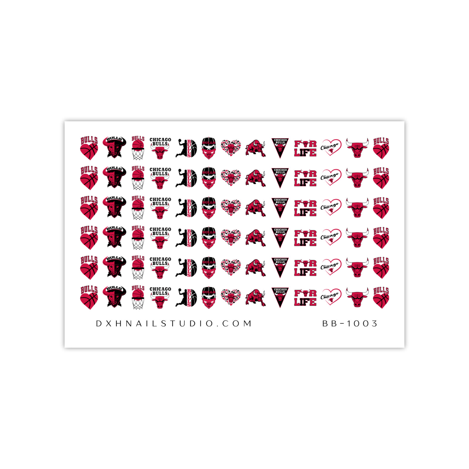 Chicago Bulls Basketball Nail Decals Water Transfer Nail Art BB-1003