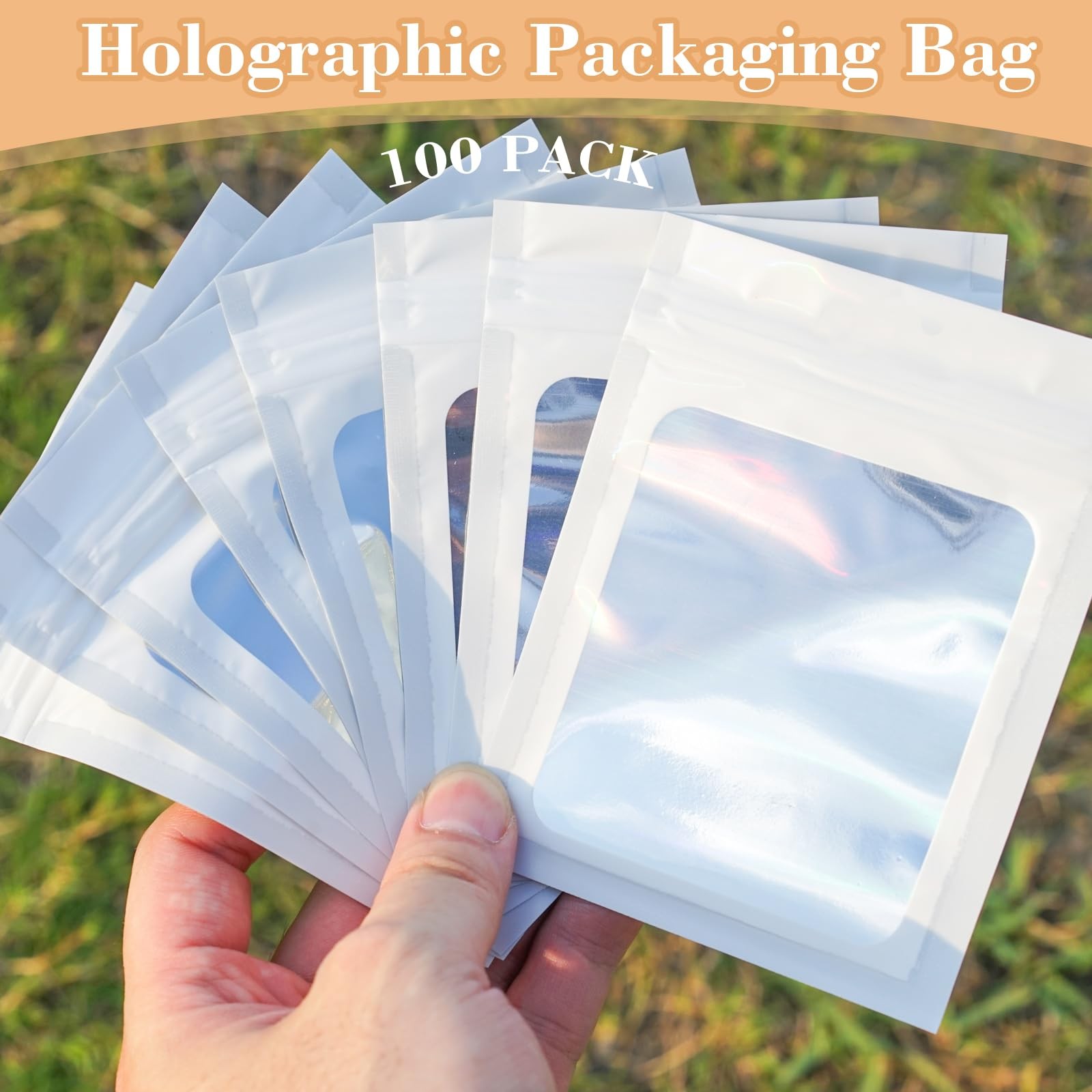 202pcs Press on Nail Packaging Bag Set(White, 100)