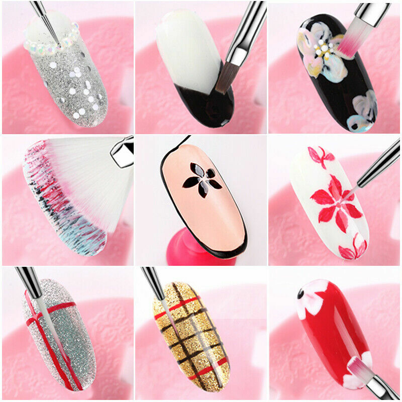 8/20 PCS Nail Art Design Dotting Painting Drawing Polish Brush Pen Tools Acrylic