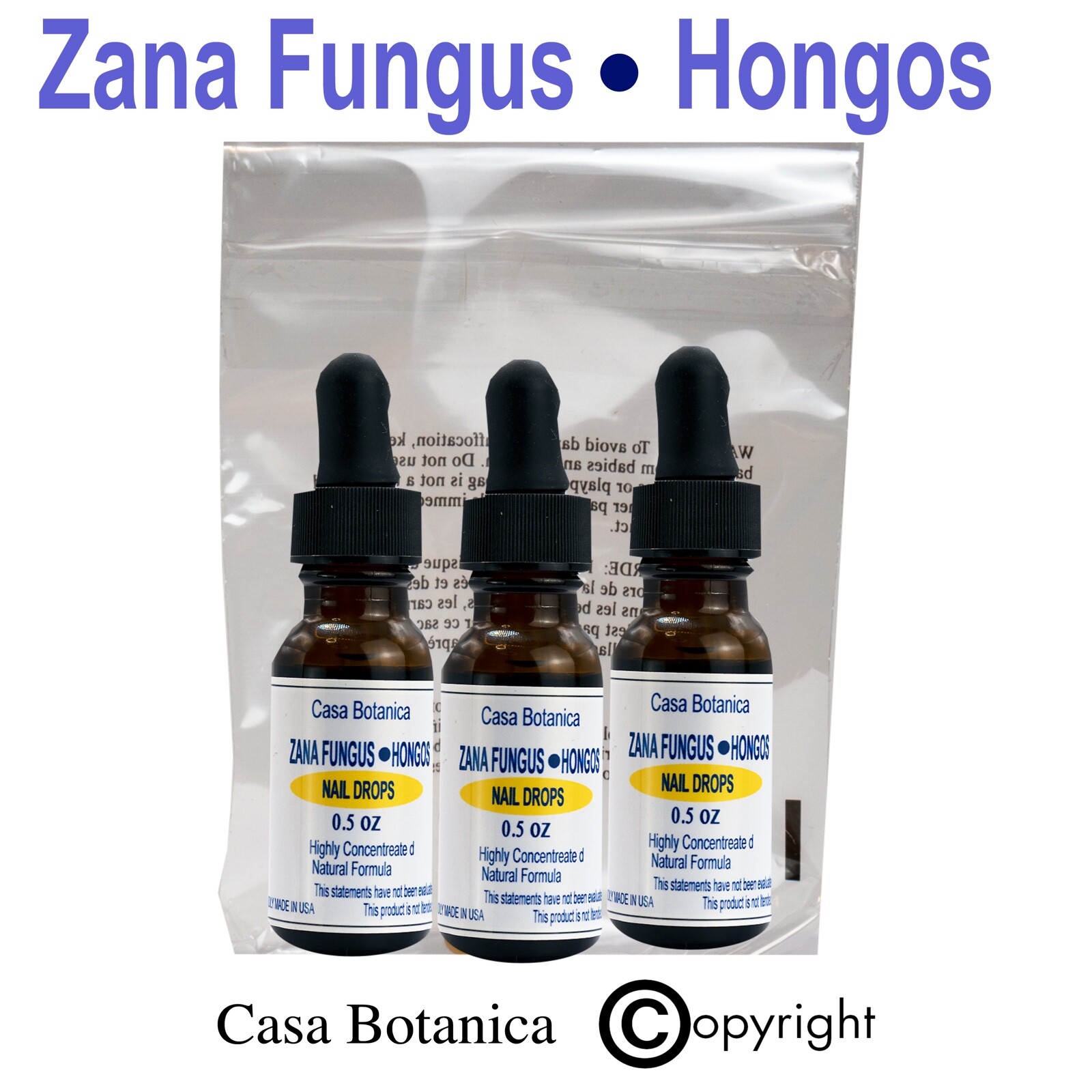 3pcs Zana Fungus 0.5 oz.ANTI FUNGAL NAIL