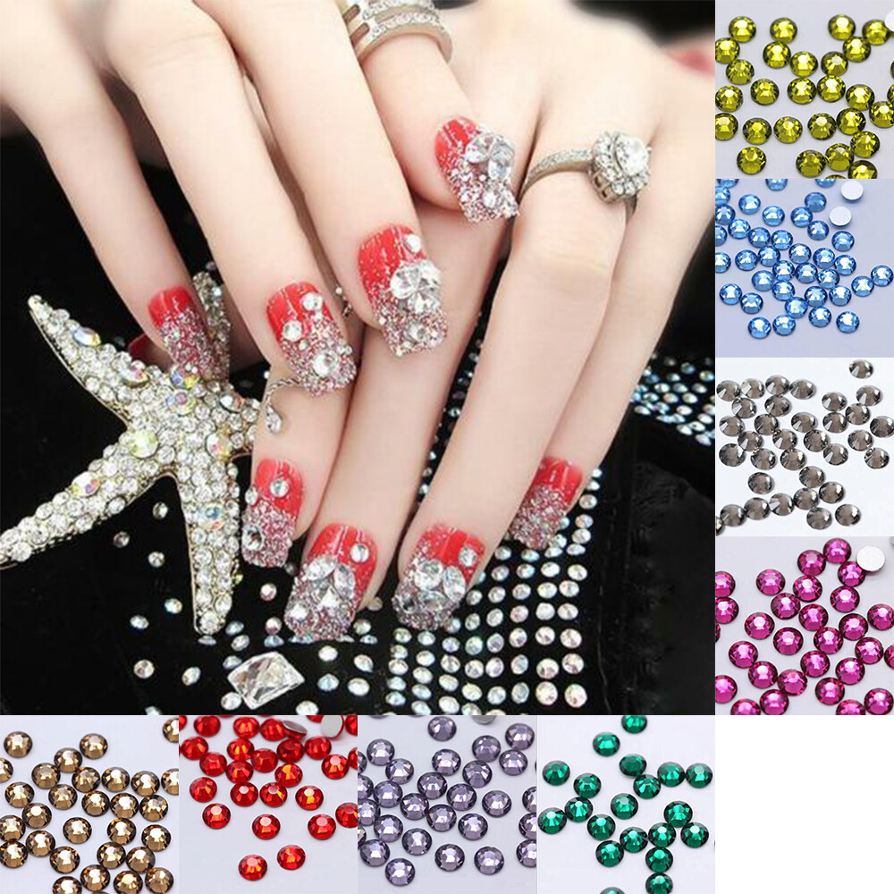 1440pcs Crystal AB Rhinestones Flatback Clear Strass Stones Nail Art Decoration