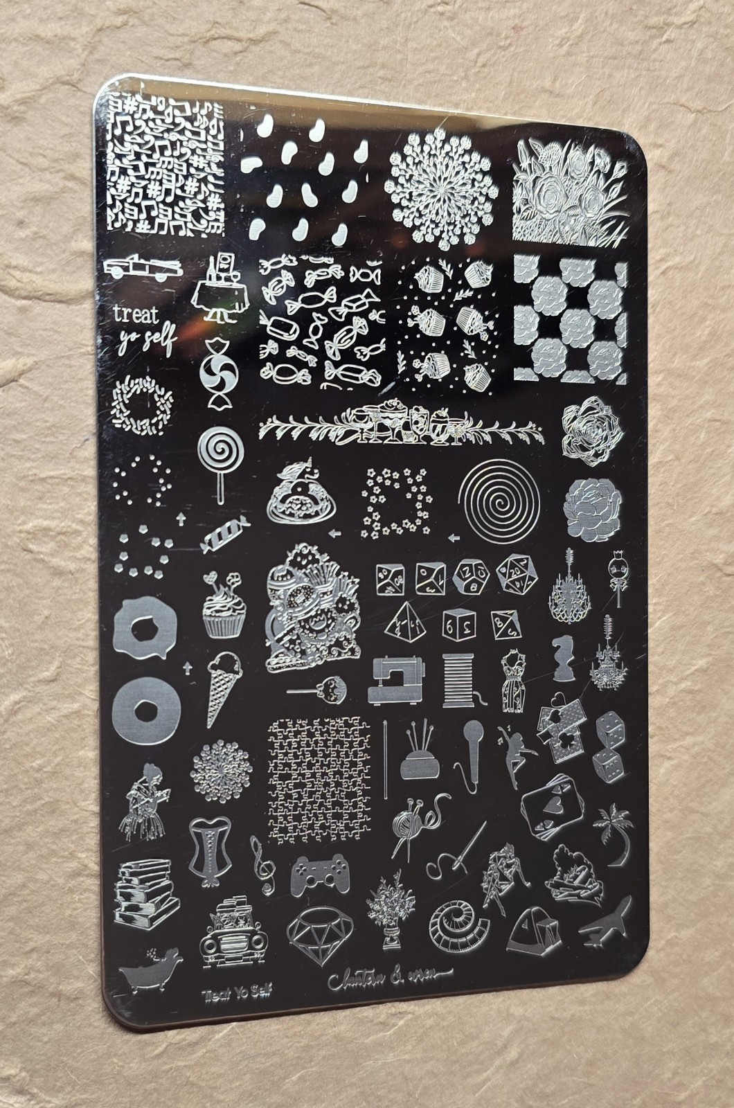 Lantern & Wren Treat Yo Self Nail Stamp Plate Sewing Crochet Candy Ice Cream