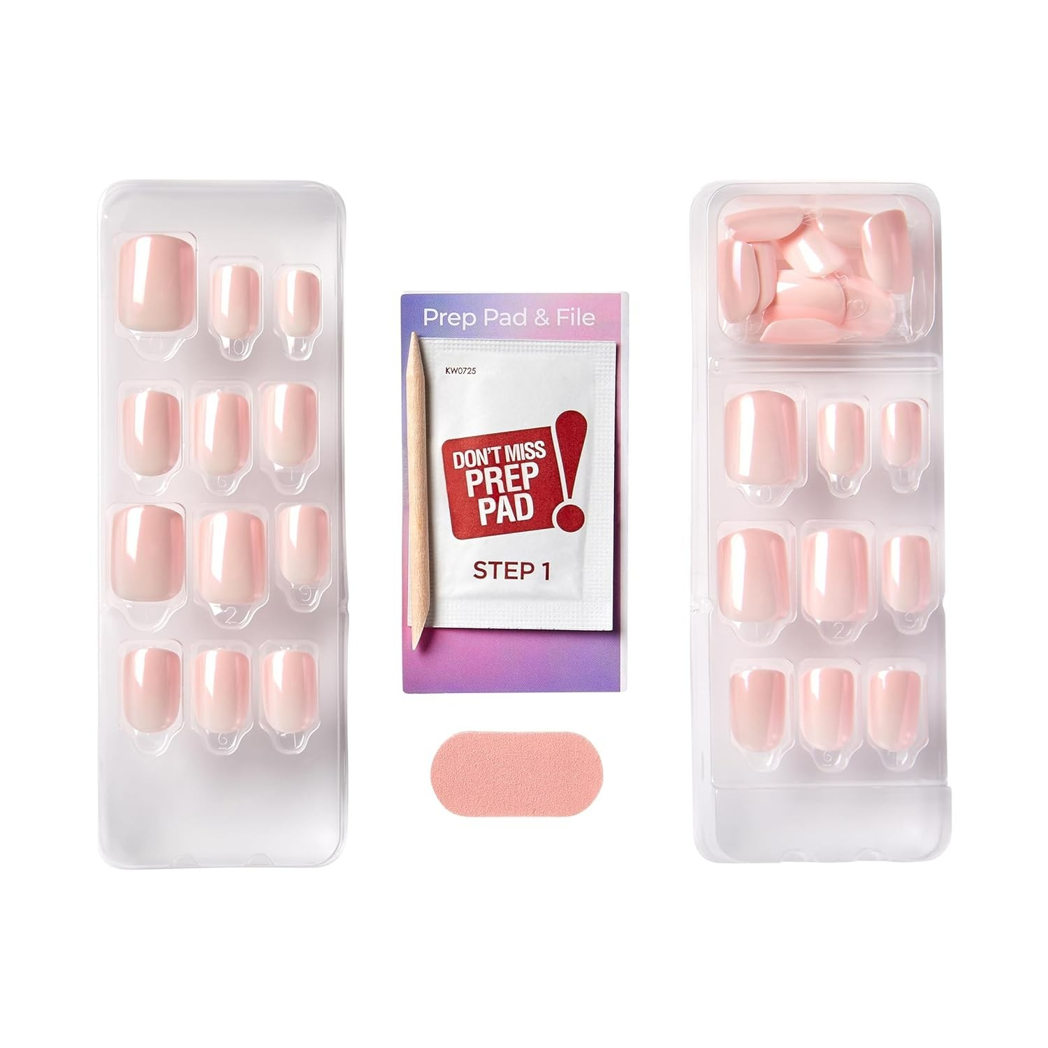 KISS imPRESS Color FX Good Mood Pink Press On 30 Nails Short Squoval Short Size