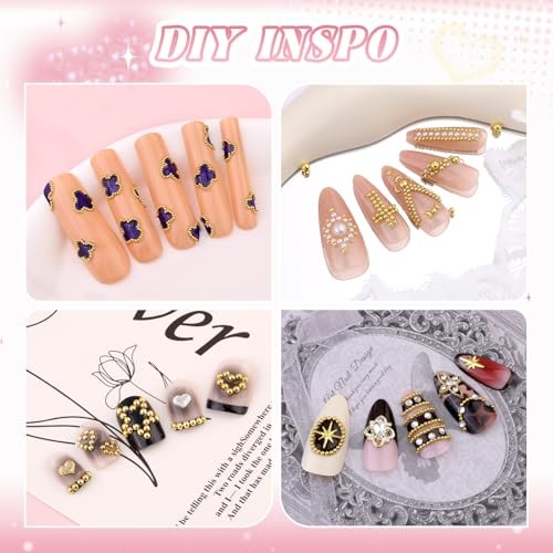 1-3MM Mini Small Nail Beads Metal Caviar Beads Gold 13 Small Gold Nail Beads