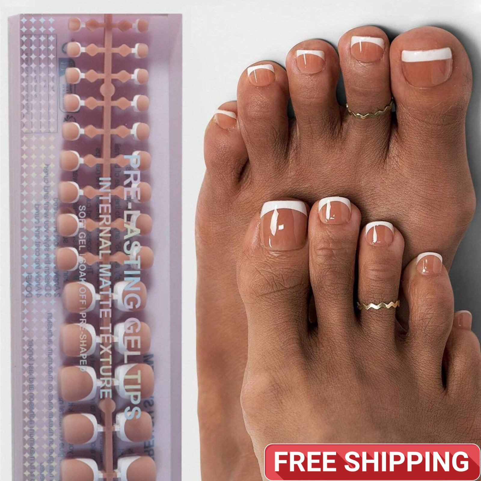 150Pcs Fake Nails Short Square Press On Gel Nail 15 Sizes French Nails for Women