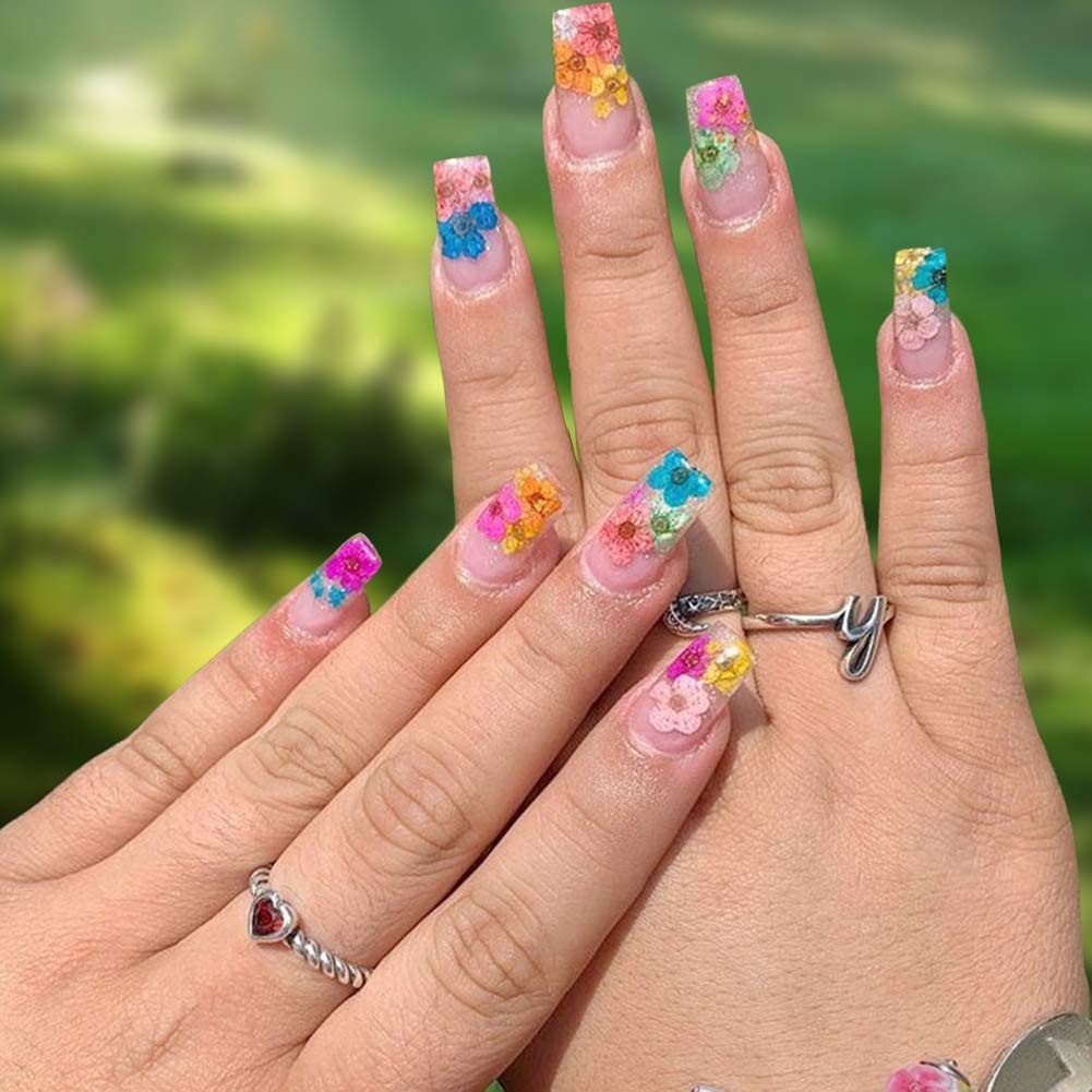 KISSBUTY 12 Colors Dried Flowers for Nail Art, 60pcs Mini 1 Count (Pack of 1)