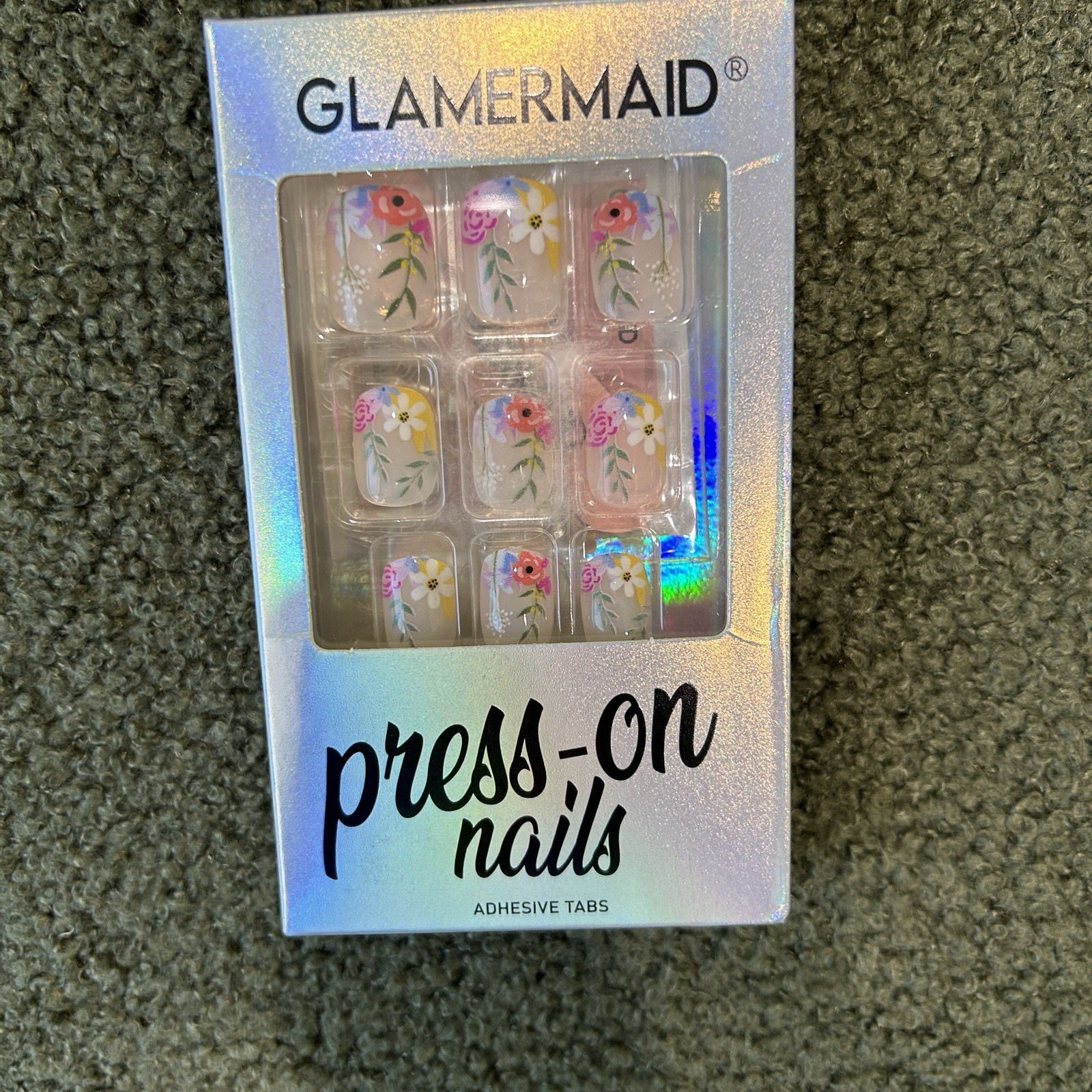 4 X Press On Nails (Adhesive Tabs) – Leafy, Florals And Matte Styles – BRAND NEW