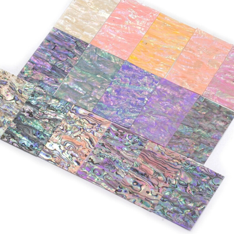 1x 3D Abalone Shell Slice Lasers Thin Nail Stickers Flakes Adhesive Decal Modern