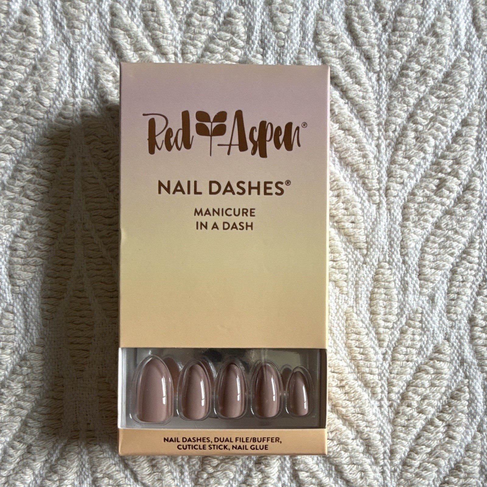 Red Aspen Nail Dashes Press-On Nails Lot of 2 Shiny Magenta Nude Glue Included