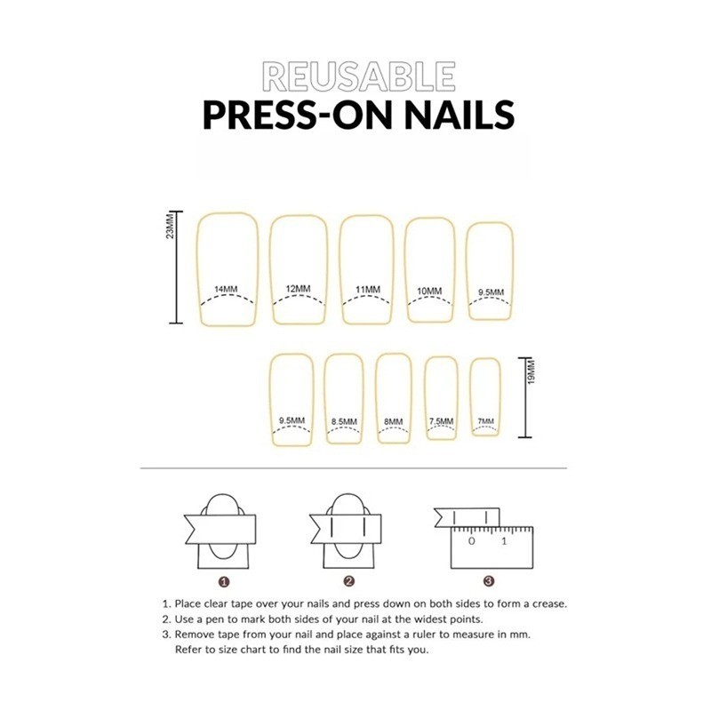 48Pcs-Press on Nails Y2K Star Charm Glossy Square Nail Art Set Reusable Handmade