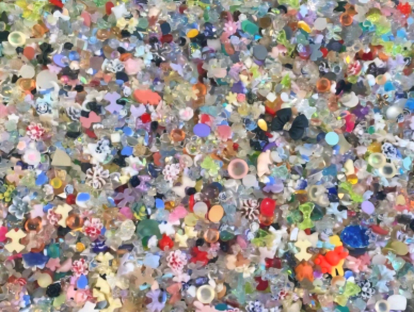 50 Pieces 3D Nail Art Charms Flowers Moons Bows Resin Multicolor Bling Roses