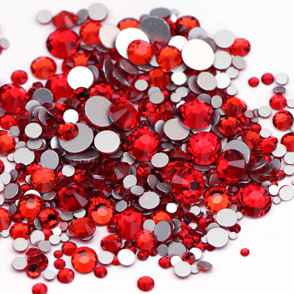 1440pcs Light Siam Nail Art Rhinestones Flatback Glitter 3D Tips DIY Decoration