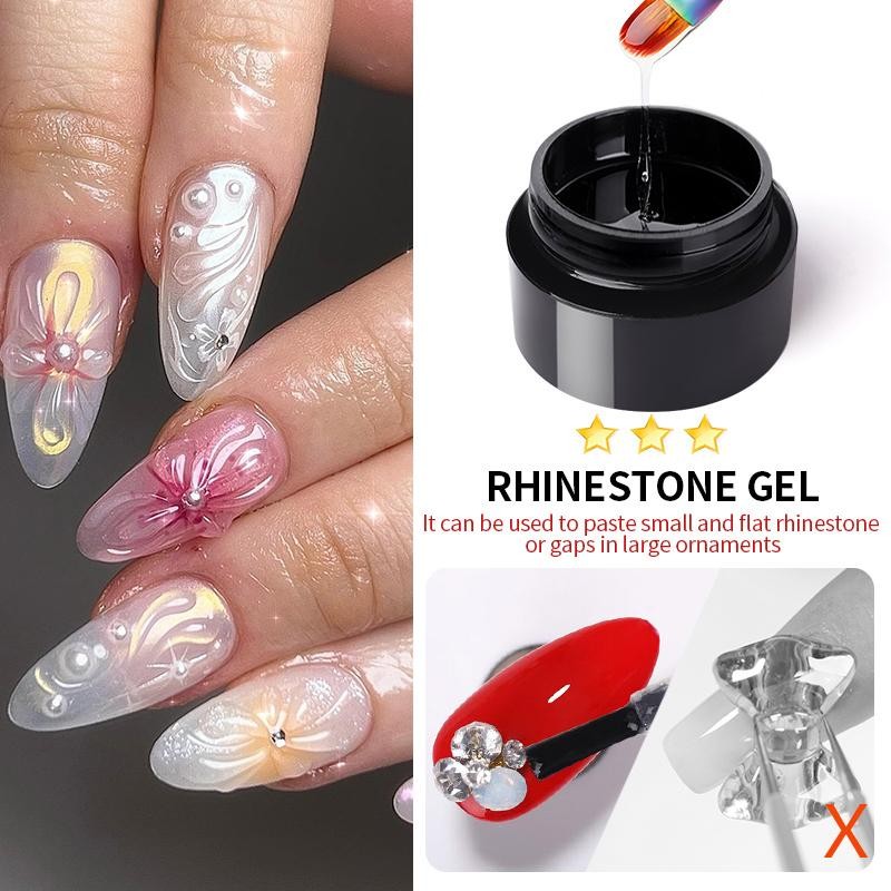 5 in 1 Clear Builder Gel Nail Polish 3D Sculpting Carving No Wipe Top Coat U
