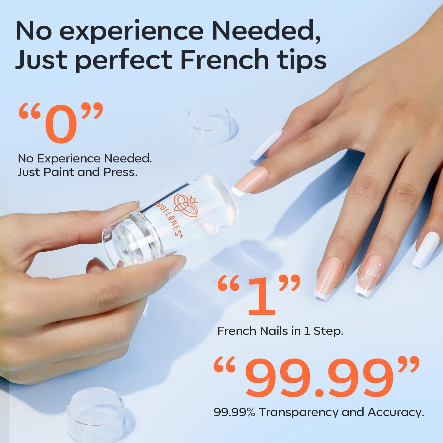 Versatile 6-Pc French Nail Stamper Kit: Perfect for DIY Designs & Patterns