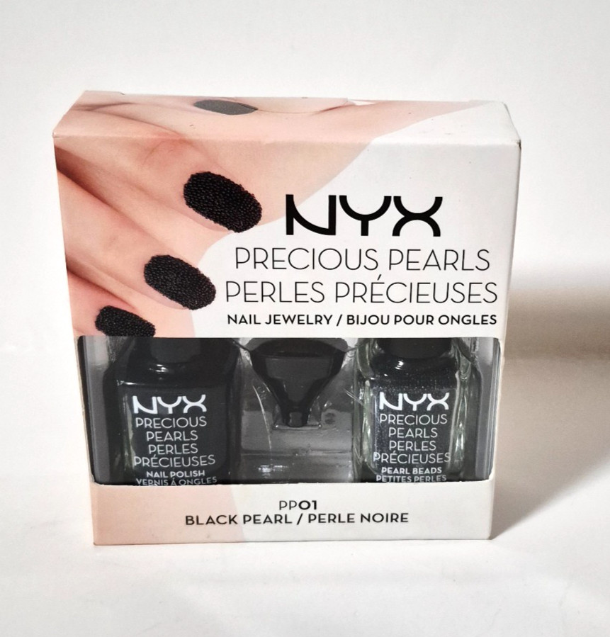 NYX Precious Pearls Nail Jewelry Nail Polish & Pearl Beads ~PP01 Black Pearl