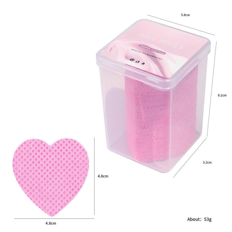 200pcs/box Lint Free Nail Wipes Cotton Pads Nail Polish Remover Cleaning Wipes