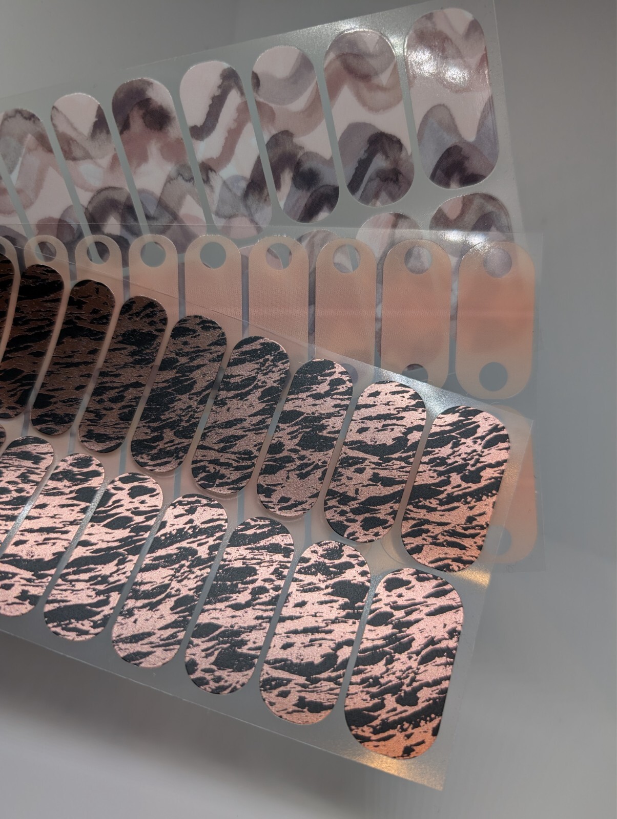 Jamberry Nail Wraps Full Sheets – Copper Black Blush Lot of 5