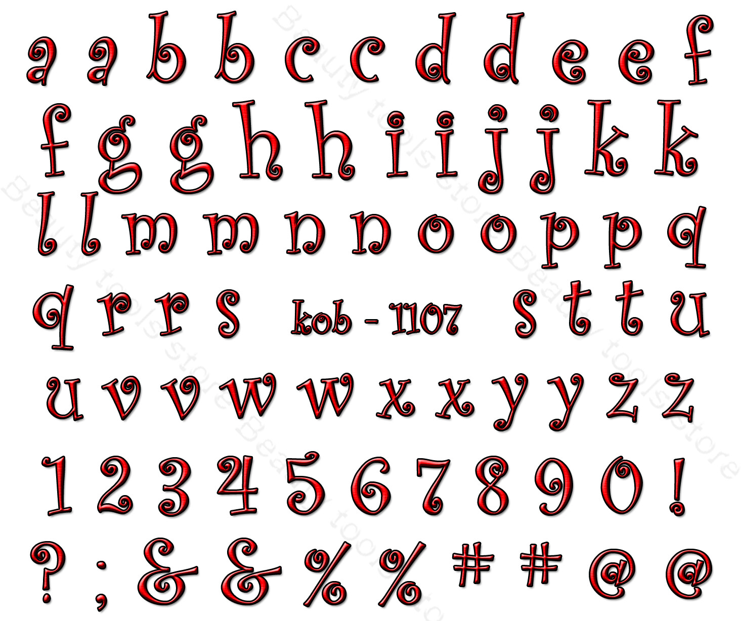 Nail Art Water Transfer Sticker Decal Stickers Pretty Red Letters KoB-1107