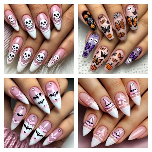 Halloween Nail Art Stickers Ghost Nail Decals 3D Horror Ghost Skull Spider W14